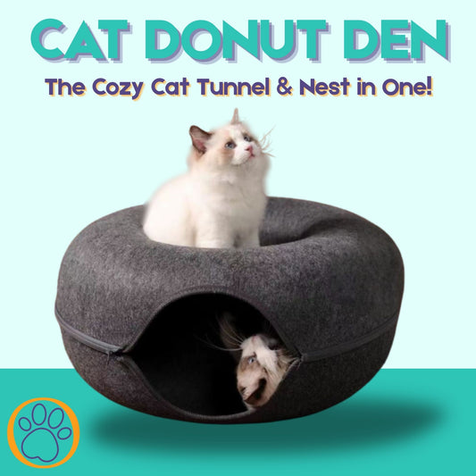 Cat Donut Den: The Cozy Cat Tunnel & Nest in One! 🐱💤