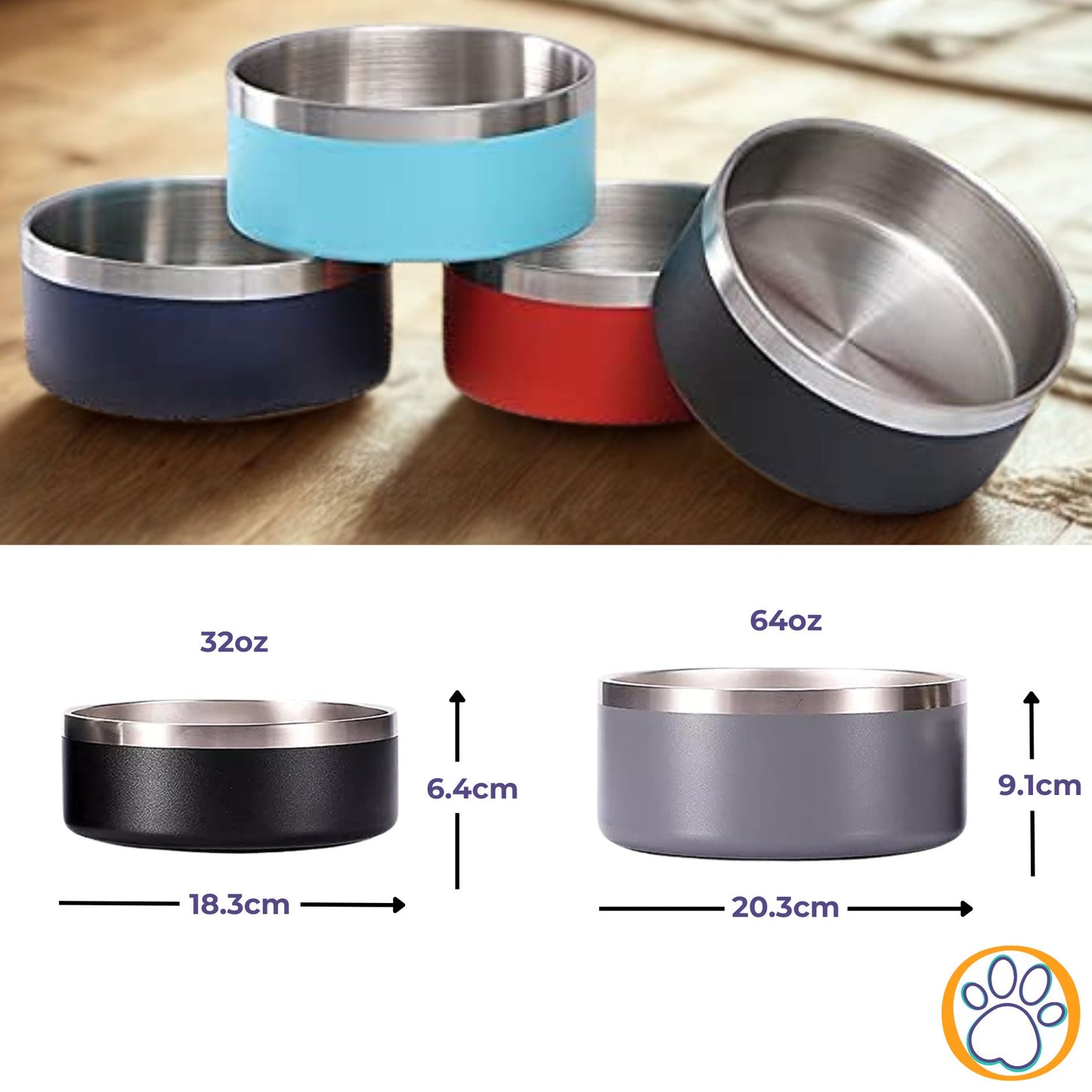 HydraSteel - Stainless Dog Bowl