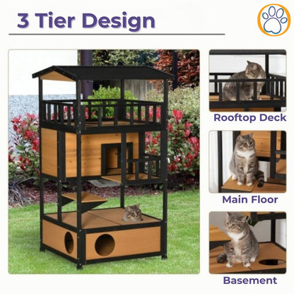 The Purrfect Cabin: Outdoor Cat Lodge & Playhouse