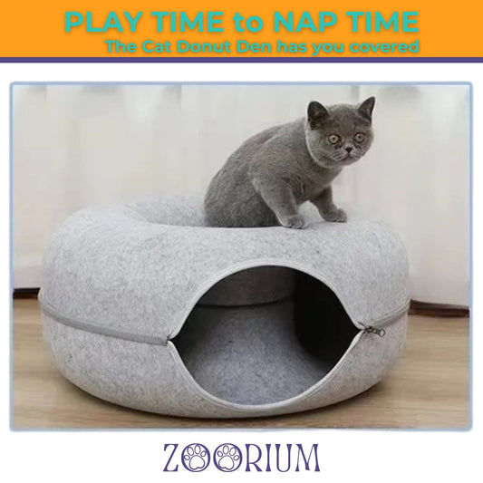 Cat Donut Den: The Cozy Cat Tunnel & Nest in One! 🐱💤
